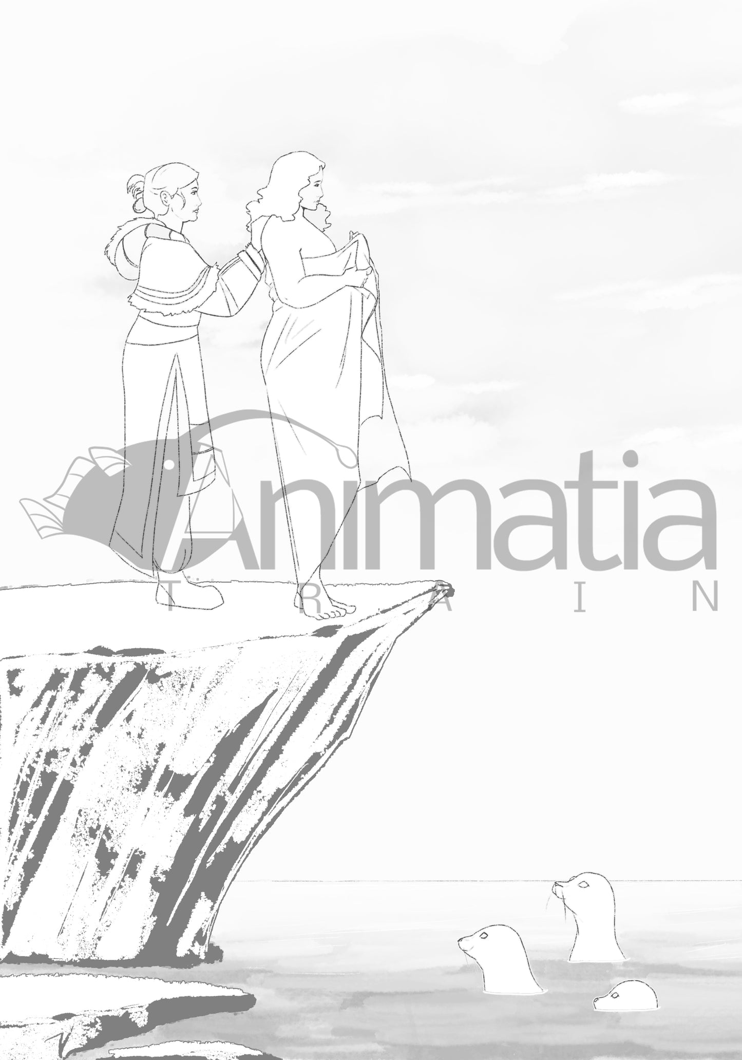 Selkie Mother - Coloring Page