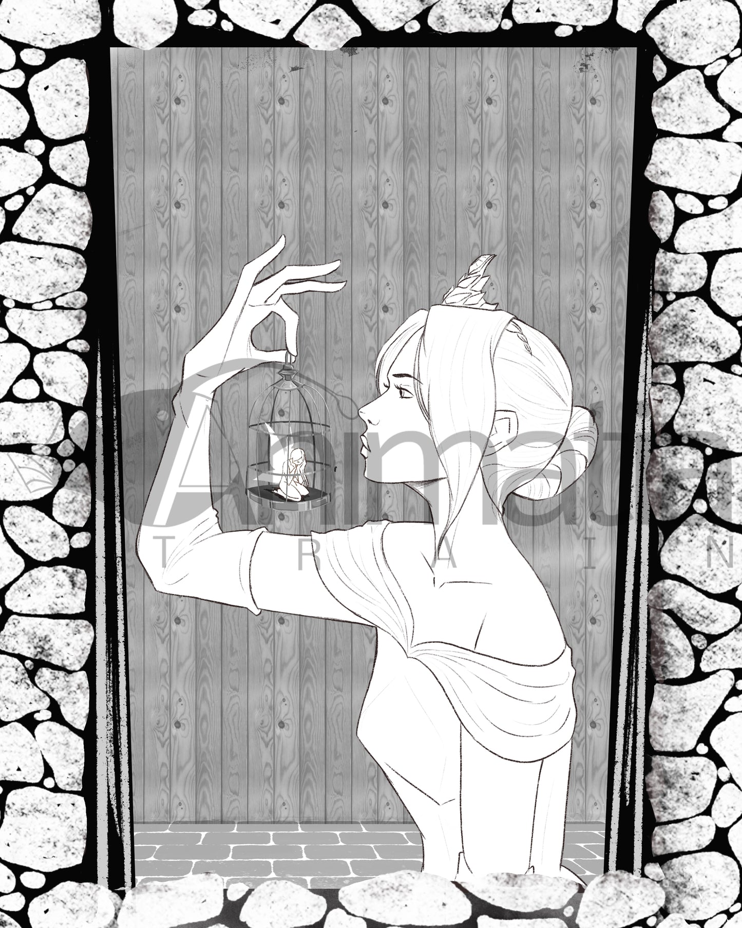 Queen and Fairy - Coloring Page